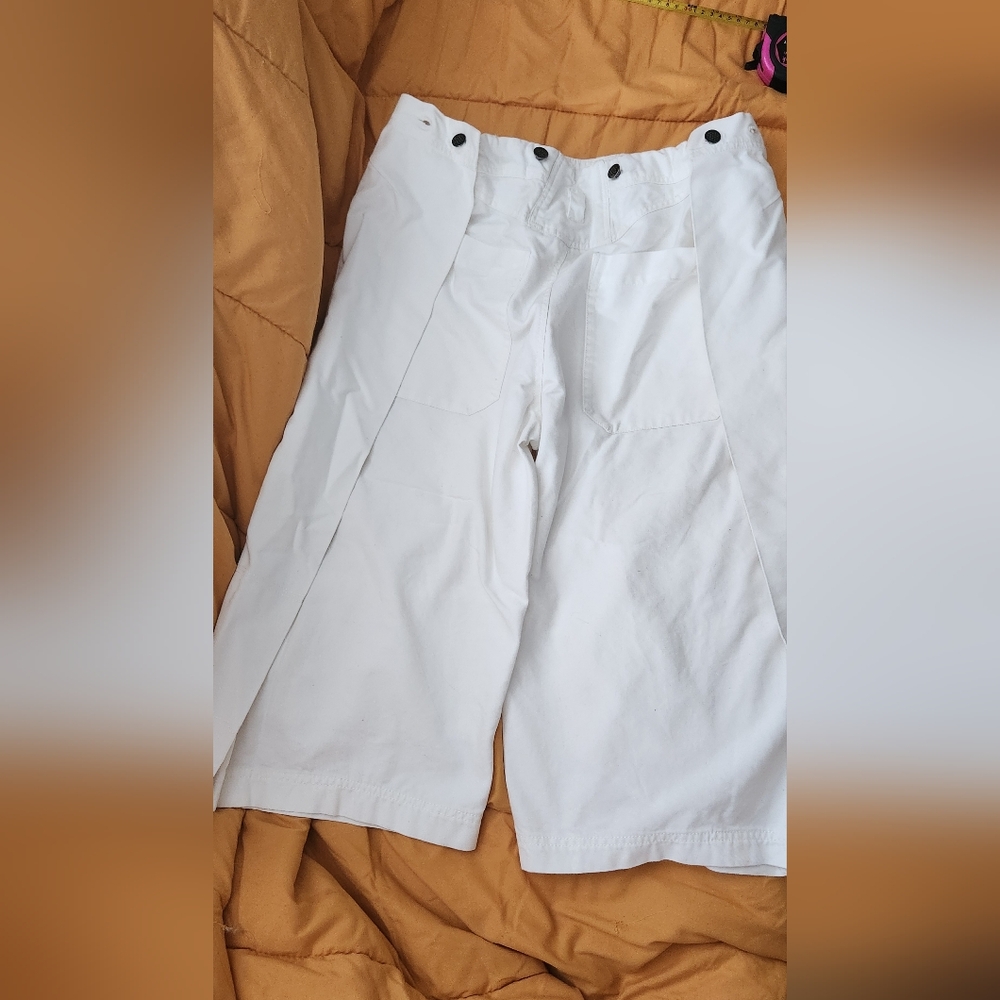 Free People White Wide-Leg Cropped Pants - Picture 2 of 9